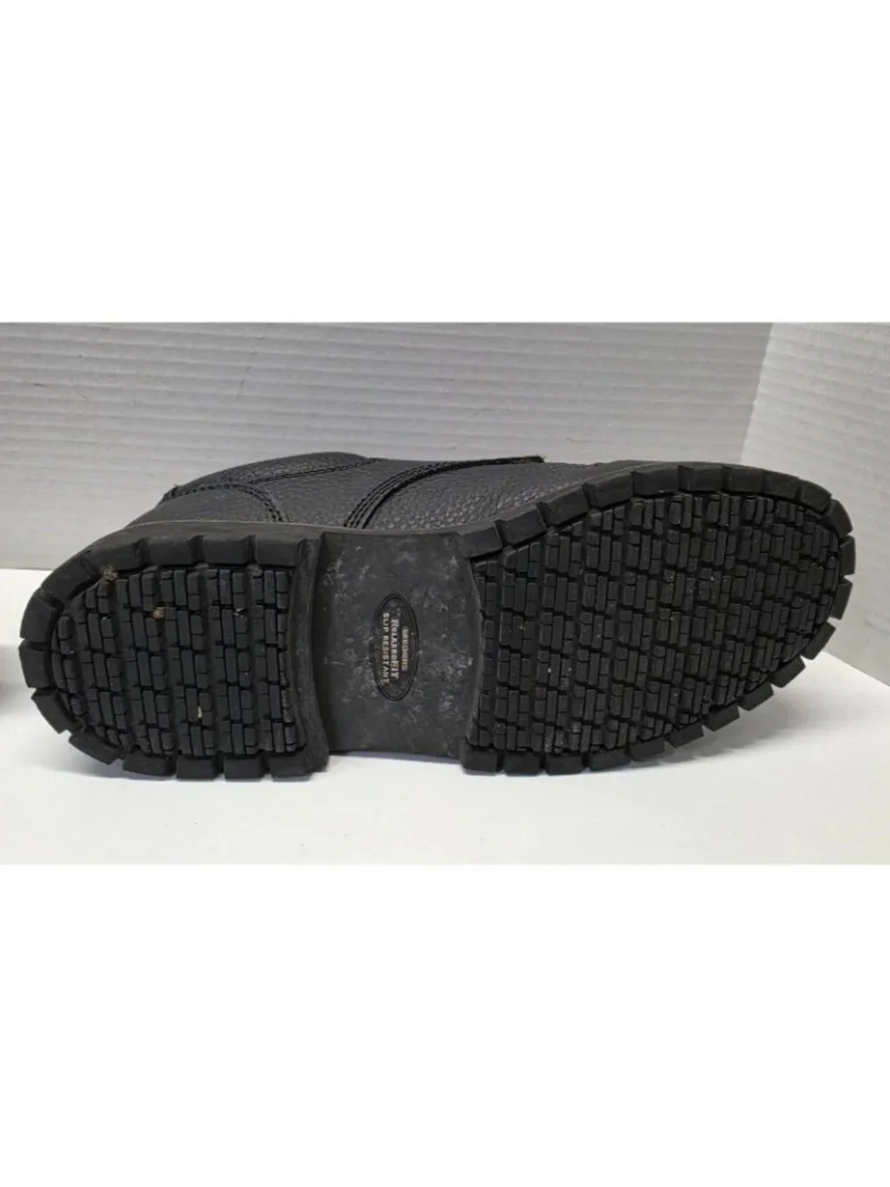 Skechers Work Cottonwood Jaken SR Shoes Mens 7.5 Black Leather Slip Resistant